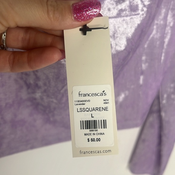 NWT Annie Velvet Long Sleeve Top - Picture 4 of 8